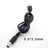 كابل تمديد USB 2.0 من النوع A ذكر إلى موصل طاقة تيار مستمر بطول 0.8 متر للأجهزة الإلكترونية الصغيرة، مقبس 5.5*2.1 مم، مقاس 5.5*2.5 مم